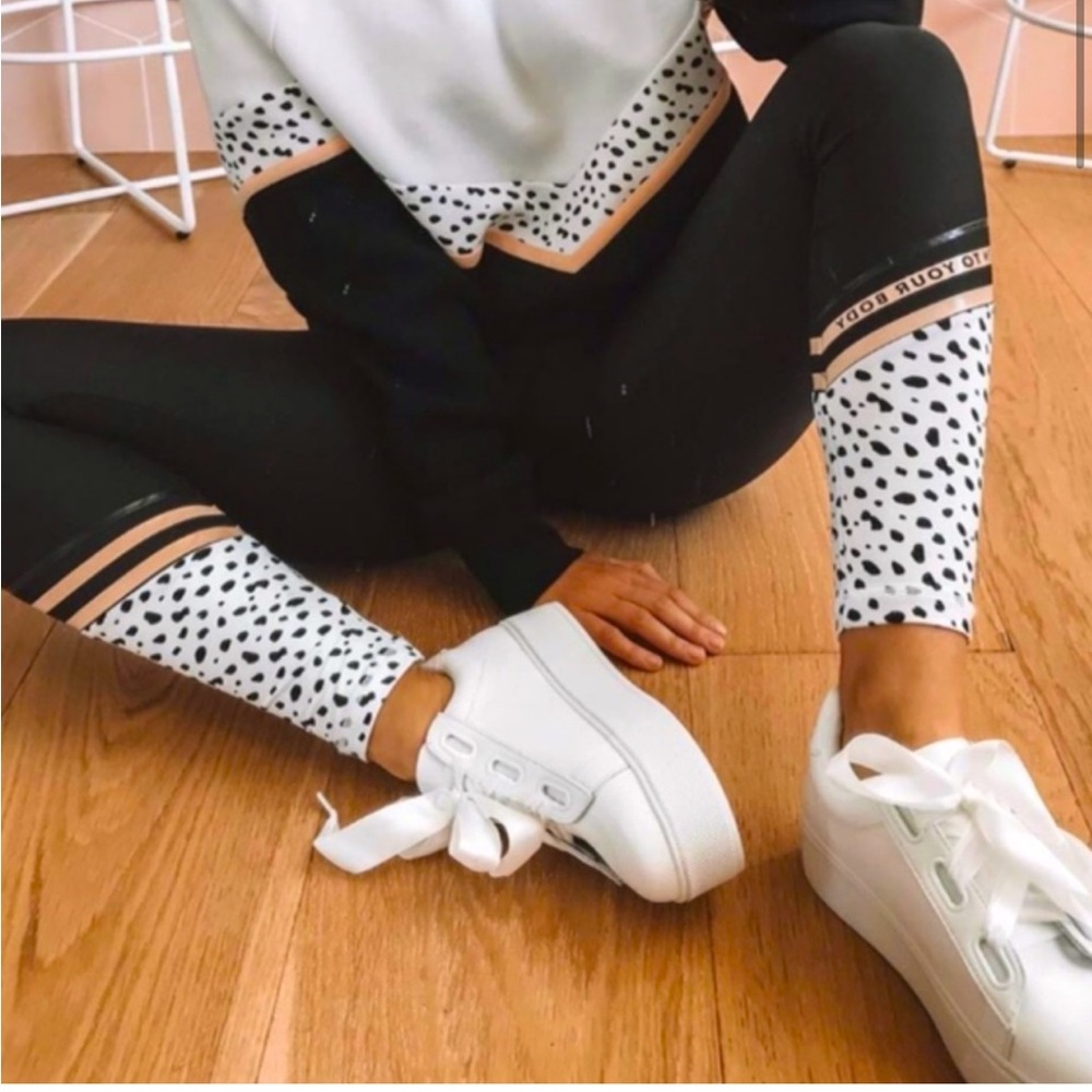 White Fox Boutique x Sarah’ Day white platform sneakers